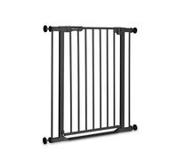 hauck Clear Step Autoclose 2, Nero - Cancelletto per Bambini Cani Senza Estensione, Larghezza Regolabile da 75 a 80 cm, Alto 77 cm, Chiusura Automatica, Base Piatta, Apertura a 2 Sensi con una Mano