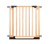 hauck Clear Step Easyclose Eco, Legno di Faggio - Cancelletto di Sicurezza Porte e Scale Interno per Bambini e Cani - Regolabile 75-80 cm con Viti Incluse - Alto 76 cm - Fissaggio Stabile con Fori