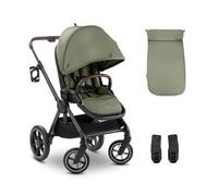 hauck Comfort N Care, Olive - Passeggino con Coprigambe e Seduta Reversibile dalla Nascita fino a 22 kg, UPF 50+, Ruote di Gomma Ammortizzate, Manubrio Regolabile con Portabibite