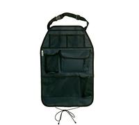 hauck Cover Me Deluxe, Grigio Scuro - Protezione Sedile Auto Bambini con Tasche e Portabiberon - 38 x 59 cm - Facile da Installare e Resistente - Impermeabile - Facile da Pulire