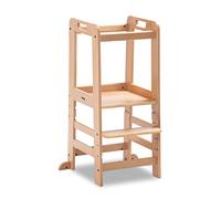 hauck Torre Di Apprendimento Learn N Explore - Torre Montessoriana in Legno di Faggio (Approvato FSC®) - Regolabile, Robusta, da 1 Anno - Naturale