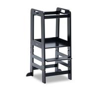 hauck Learn N Explore, Nero - Torre Montessoriana Bambini da 1 Anno fino a 40 kg - Torre d'Apprendimento in Legno di Faggio - Regolabile in Altezza