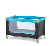 hauck Lettino da Viaggio Dream N Play - Culla Neonato Fino a 15kg - Letto Pieghevole 60x120cm - Box Bambini Leggero con Borsa inclusa - Blu Multicolore