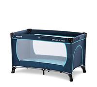 hauck Lettino da Viaggio Dream N Play Plus - Culla Neonato fino a 15kg - Letto Pieghevole 60x120cm - Box Bambini con Uscita Laterale - Borsa Inclusa - Navy Aqua