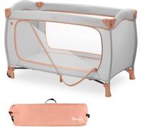 hauck Lettino Da Viaggio Sleep N Play Go Plus - Culla Neonato Fino a 15kg - Letto Pieghevole 120x60, Borsa Inclusa, Ampia Apertura - Box Bambini Compatto, con Ruote Integrate - Dusty Cork