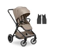 hauck Move N Care, Mocha - Passeggino Bidirezionale e Reclinabile dalla Nascita a 22 kg con Cappottina XL, Ruote di Gomma Ammortizzate - Manubrio Regolabile in Altezza, Adattatore Ovetto Incluso