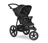 hauck Passeggino 3 Ruote Runner 2 - Con Ruote XL Grandi Ad Aria, Leggero 22 kg Portata, Reclinabile, Regolabile - Cappotta UPF 50+, Cesto XL Fino a 3kg, Pieghevole - Nero