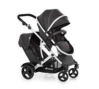 hauck Passeggino Doppio Duett 2 - Passeggino Gemellare con Seduta Reversibile e Convertibile in Navicella Neonato - Manubrio Regolabile in Altezza - Parapioggia Incluso - Nero