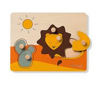 hauck Puzzle in Legno con Pomelli da 1 Anno, Puzzle N Sort Lion