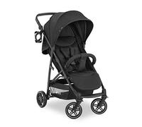 hauck Rapid 4R Plus, Nero - Passeggino Cittadino dalla Nascita fino a 22 kg, Pieghevole con una Mano, Ruote di Gomma Ammortizzate, Maniglione Regolabile, Cappotta UPF 50+, Portabibite Incluso