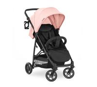 hauck Rapid 4R Plus, Rosa - Passeggino Cittadino dalla Nascita fino a 22 kg, Pieghevole con una Mano, Ruote di Gomma Ammortizzate, Maniglione Regolabile, Cappotta UPF 50+, Portabibite Incluso