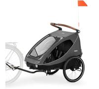 hauck Rimorchio Bici 2in1 & Passeggino per 2 Bambini, Dryk Duo Melange Grey