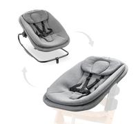 hauck Sdraietta Neonato 3in1 Per Seggiolone Pappa Alpha+, Beta+ e Arketa - Ergonomico Dondolo Neonato da 0 Mesi Fino a 15 kg, Con Cintura 5 Punti, Riduttore e Rivestimento in Cotone - Grigio Melange