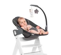hauck Sdraietta Neonato Alpha Bouncer Deluxe 2in1, Compatibile con Seggioloni Alph e Bet Sdraietta Neonati da 0 Mesi fino a 9kg, con Riduttore di Seduta, Funzione Dondolo e Arco Giochi - Grigio