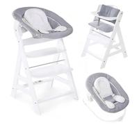 hauck Seggiolone Pappa Alph Newborn con Riduttore Neonato 2 in 1, Bianco