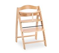 hauck Seggiolone Pappa in Legno Arketa - Seggiolone Evolutivo (Legno Certificato FSC®) dai 6 Mesi - Sedia per Bambini Regolabile, con Barra di Sicurezza e Cintura Inguinale e a 5 Punti - Naturale