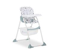 hauck Seggiolone Pappa Sit N Fold - Seggiolone Portatile da 6 Mesi fino a 15kg - Pieghevole, Compatto con Vassoio e Schienale Regolabile - Grande Cesto Portaoggetti - Bianco, Fantasia Spazio