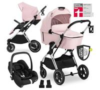 hauck Set passeggino 3 in 1 Vision X con ovetto i-Size e accessori - passeggino combinato compatto pieghevole fino a 25 kg, set completo con seggiolino auto - rosa melange