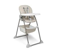 hauck Sit N Fold, Beige - Seggiolone Pappa Pieghevole e Leggero per Bambini da 6 Mesi Fino a 15 kg, Schienale Reclinabile, Cintura a 5 Punti, Vassoio XL Removibile, Cestello Portaoggetti