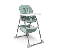 hauck Sit N Fold, Dusty Mint - Seggiolone Pappa Pieghevole e Leggero per Bambini da 6 Mesi Fino a 15 kg, Schienale Reclinabile, Cintura a 5 Punti, Vassoio XL Removibile, Cestello Portaoggetti