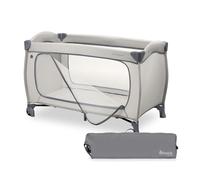 hauck Sleep N Easyfold, Dark Grey - Lettino da Viaggio Facilissimo da Richiudere dalla Nascita fino a 15 kg con Ruote, Borsa di Trasport e Grande Ingresso Zip per Giocare, 125 x 69 x 82 cm, 7,6 kg