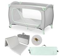 hauck Sleep N Play Go Plus Set Lettino da Viaggio Neonati e Bambini con Materasso e Zanzariera | Box Pieghevole con Borsa | Dusty Mint