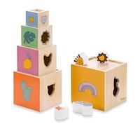 Hauck Stack N Raise - Cubi Impilabili Bambini in Legno (Approvato FSC®) a Parti