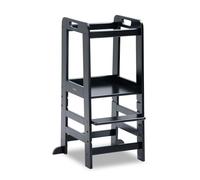 hauck Torre Di Apprendimento Learn N Explore - Torre Montessoriana in Legno di Faggio (Approvato FSC®) - Regolabile, Robusta, da 1 Anno - Nero