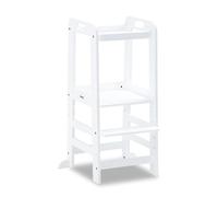 hauck Torre Di Apprendimento Learn N Explore - Torre Montessoriana in Legno di Faggio (Approvato FSC®) - Regolabile, Robusta, da 1 Anno - Bianco