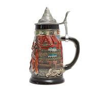 HAUCOZE Boccale di Birra Tedeschi Germania Oktoberfest Vichingo Beer Stein Mug con Coperchio per Compleanno Regalo Uomini Padre Marito 0.8 Liter