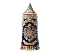 HAUCOZE Boccale di Birra Tedeschi Germania Stemma Vichingo Beer Stein Mug con Coperchio per Compleanno Regalo Uomini Padre Marito 0.6 Liter