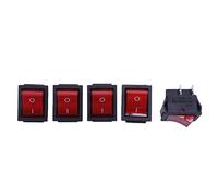 Haude 5 x interruttore a bilanciere DPST con luce illuminata on/off, 16 A/250 V, 20 A/125 V AC