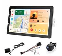 Haudio 360° Rotable Car Radio, 1 Din Bluetooth Stereo with Wireless Carplay & Android Auto, 10.1 Inch IPS Screen with 140° Rear Camera, Mirror Link,Voice Control,RDS/FM/AM Radio 2+32G, For PEUGEOT 206