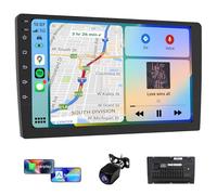 Haudio Autoradio 2 DIN con Apple CarPlay/Android Auto, Touch screen da 10,1 pollici, Mirror Link, Controllo vocale, Navigazione GPS, WiFi & Bluetooth, SWC/FM/Am, telecamera di backup