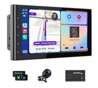 Haudio Autoradio 2 Din da 7 pollici con Wireless CarPlay e Android Auto, Autoradio Touchscreen con Mirror Link,GPS,Controllo vocale, Supporto scheda SD/TF, SWC/FM/AM con Telecamera di Backup 2+64GB