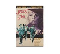 HAUEBDANSEY Jules et Jim - Poster estetico vintage da parete su tela, decorazione artistica da parete per soggiorno, camera da letto, 60 x 90 cm, senza cornice