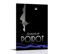 HAUEBDANSEY Poster di Agatha Christie's Poirot - Stampa artistica da parete estetica vintage su tela, decorazione per soggiorno, camera da letto, 50 x 75 cm, con cornice