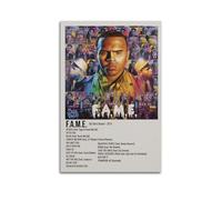 HAUEBDANSEY Poster su tela con album F.A.M.E, motivo Chris Brown, decorazione artistica da parete per soggiorno, camera da letto, 30 x 45 cm, senza cornice