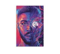 HAUEWB4HEWY Poster artistico da parete con immagine di Kid Cudi Rapper, poster artistico da parete per soggiorno, 50 x 75 cm, senza cornice