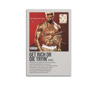 HAUEYQWUEGG 50 Cent Get Rich Or Die Tryin' Poster Stampa artistica da parete vintage su tela per soggiorno camera da letto 40 x 60 cm, senza cornice