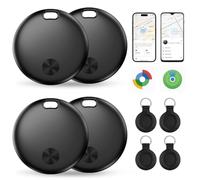 Hauibela Smart Tracker Tag Pro 4 Pack Dual-System per iOS e Android | Compatibile con Apple Find My e Google Find Hub, batteria sostituibile, trova oggetti per chiavi, portafogli, bagagli