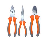 HAUKKA Set di pinze professionali, 3 pezzi, pinza universale, taglio laterale e punta lunga, manico bimateriale antiscivolo, strumenti per elettricisti e fai da te