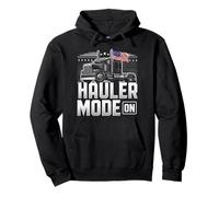 Hauler Mode ON Patriotic Trucker Big Rig, motivo: bandiera USA Felpa con Cappuccio