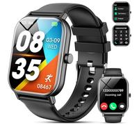 Haulvean Smart Watch per uomo e donna, per rispondere e effettuare chiamate, smartwatch HD da 1,85 pollici con contapassi, frequenza cardiaca 24/7, monitoraggio del sonno SpO2, oltre 110 sport