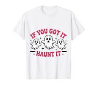 Haunt It Shirt Cute Ghosts Funny Halloween Citazione Ottobre Maglietta