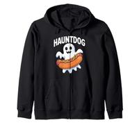 Hauntdog Halloween Ghost Hot Dog Fun Felpa con Cappuccio
