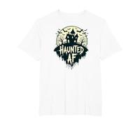 Haunted AF: Spooky Manor Halloween Horror Night Maglietta, Uomo Taglie Grandi, Bianco, 4X Tall