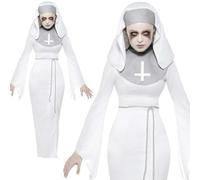 Haunted Asylum Suora Costume Donna Halloween Fantasma Vestito