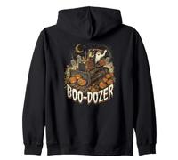 Haunted Boo Dozer Bulldozer Zucca Halloween Grafica Felpa con Cappuccio