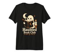 Haunted Book Club Ghost Reader, Design per Amanti dei Libri di Halloween Maglietta Premium